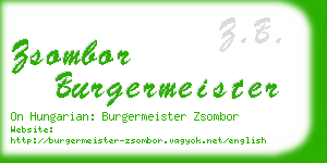 zsombor burgermeister business card